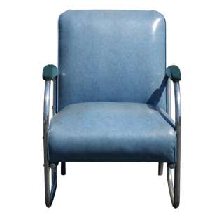 Art Deco Wolfgang Hoffman Style Tubular Chrome Chair  