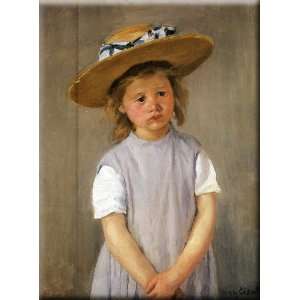  Straw Hat 22x30 Streched Canvas Art by Cassatt, Mary,