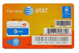 BRAND NEW AT&T 3G SIM CARD NEVER ACTIVATED CINGULAR  