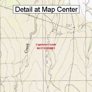   Topographic Quadrangle Map   Cayetano Creek, Texas (Folded/Waterproof