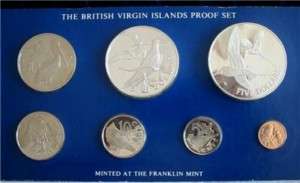 7pc 1982 BRITISH VIRGIN ISLANDS silver Proof set Birds  