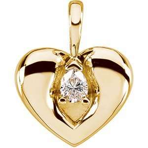    R45124D 14K Yellow Gold Ct Mark Of Love Diamond Pendant Jewelry