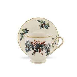 Lenox Winter Greetings China Cup and Saucer, Set  Kitchen 