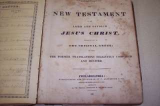 HOLTON JOHNSON 1801 MARGARET WITT 1806 BIBLE ESSEX MA  