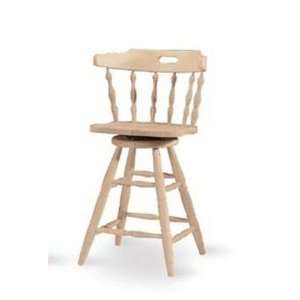 Whitewood Colonial styled swivel stool   24 SH  Seating 