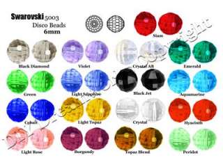 40p Swarovski Crystal 5003 6mm Discoball Beads You Pick  