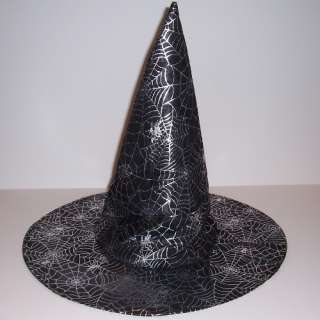 Black Spider Web Cloth Witch Hat Halloween Costume  