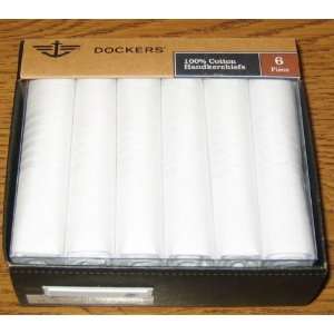    Dockers 100% Cotton 6 Piece Handkerchiefs (White) 