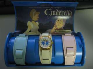 Rare Vintage Bradley Disney Cinderella Watch NEW In Box With 3 Bands 