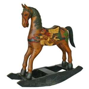 EXP Antique Style Wooden Arabian Dream Decorative Rocking Horse, 30 