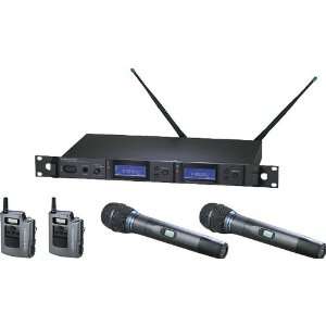  Audio Technica AEW 5415D Dual UHF Unipak Wireless System 