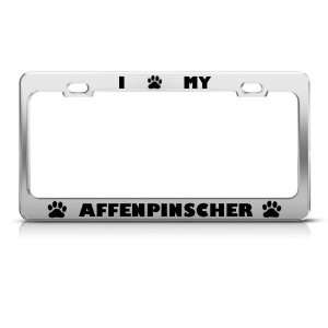 Affenpinscher Dog Dogs Chrome Metal license plate frame 