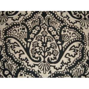  Crewel Fabric Paisley Tapestry Black and White Cotton Duck 