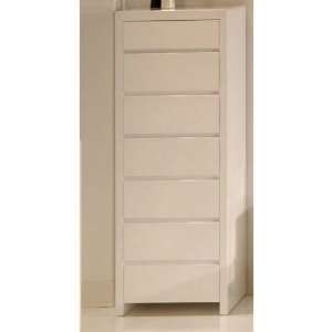   Chest Blanche 7 Drawer Dresser in High Gloss White Bla