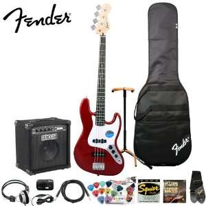  Fender Squier Metallic Red Affinity J Bass with Rumble 15 