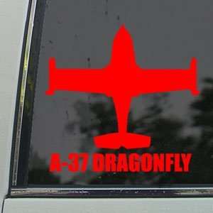  A 37 DRAGONFLY Red Decal Military Soldier Window Red 