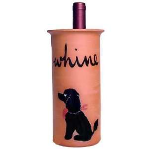    Zeppa Black Poodle Dog Clay Whine Wine Cooler