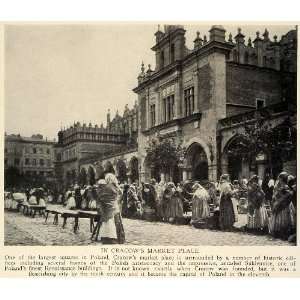  1929 Print Cracow Market Place Poland Sukieenice Capital 