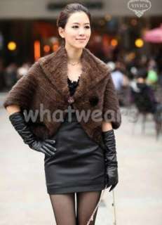 Womens Luxurious Hooded Mink Fur Coat/Jacket/Cape 4 colors Black P48 