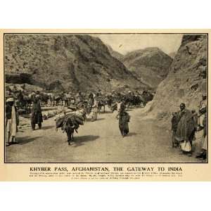  1908 Print Afridis Khyber Pass Afghanistan Caravan 