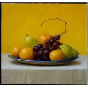  Plate of Fruit 30x28 Streched Canvas Art by Watwood 