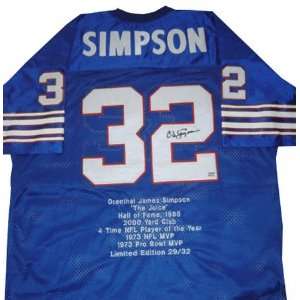 Simpson Autographed Custom Style Throwback Embroidered Jersey 