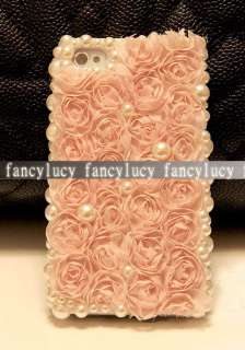 100% Handmade White Bling Pearls iPhone 4G 4S Case Cover full with 