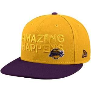 NBA New Era Los Angeles Lakers Gold ESPN Amazing Happens Fitted Hat 