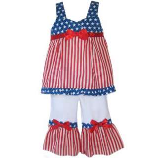 AnnLoren Girls Patriotic 4th of July Holiday Clothing  