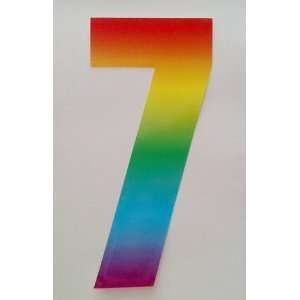 Rainbow Theme   Number 7   Wheelie Bin / Wall / Window  
