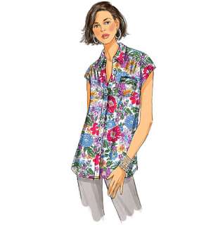 B5611 Butterick 5611 4 Styles Loose Fitting Misses Women Shirt Top 
