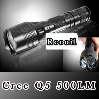 2PCS Cree Q5 500 Lumen Recoil LED Flashlight 3 Modes Torch