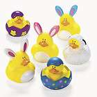 12 EASTER RUBBER DUCKS ASSORTED STYLES 2 NEW