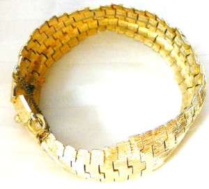 50%OFF Vintage 18K GP Gold Nugget M Boucher Stretch Bracelet Holiday 