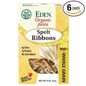 Eden Organic Spelt Ribbons, 100% Whole Grain, 8 Ounce Boxes (Pack of 6 