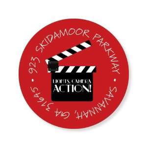  Movie Clapper Round Stickers