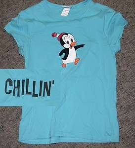 Girls Jrs Womens Chilly Willy Cartoon Penguin T Shirt Medium Walter 
