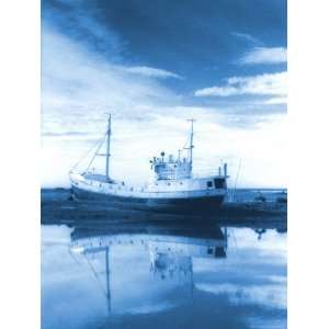  A Fishing Boat Ran Aground on a Lagoon, Iceland Stretched 