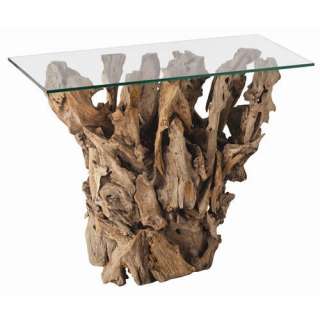 Driftwood/Glass Art Deco Console Table  