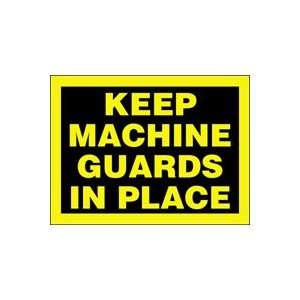 Labels KEEP MACHINE GUARDS IN PLACE Adhesive Vinyl   5 pack 3 1/2 x 5 