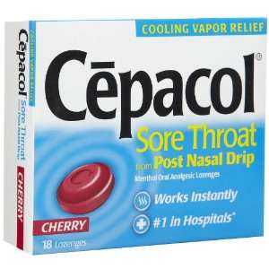  Cepacol Sore Throat from Post Nasal Drip, Cherry, 18 ea 