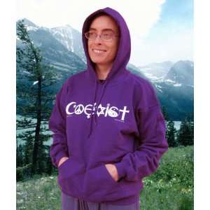  Coexist Purple Hoodie (Hooded Sweatshirt) Size 4XL 