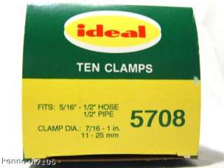 Ideal 5708 Hose Clamps Stainless Worm Gear Clamp 10 NIB  
