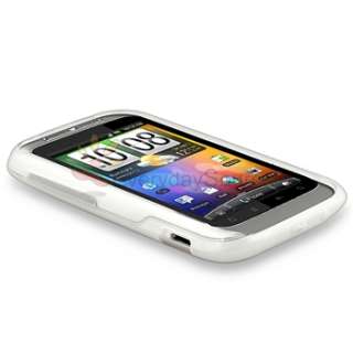   White TPU Skin Gel Soft Rubber Case Cover For HTC Wildfire S  