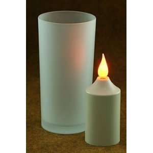   Frosted Glass Votive Holder with 6 Hour Timer Votive