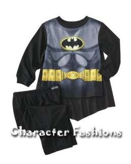 BATMAN Pajamas pjs with CAPE Shirt Pants Size 2T 3T 4T 5T  