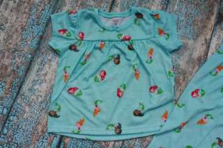 Carters pajamas 5T mermaid blue pjs AP  