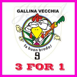 3x Valentino Rossi GALLINA VECCHIA MOTOGP Decal Sticker  