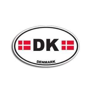  DK DENMARK Country Auto Oval Flag   Window Bumper Sticker 