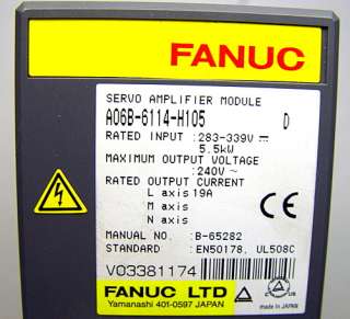 Fanuc A06B 6114 H105 Servo Amplifier Module Drive Alpha  